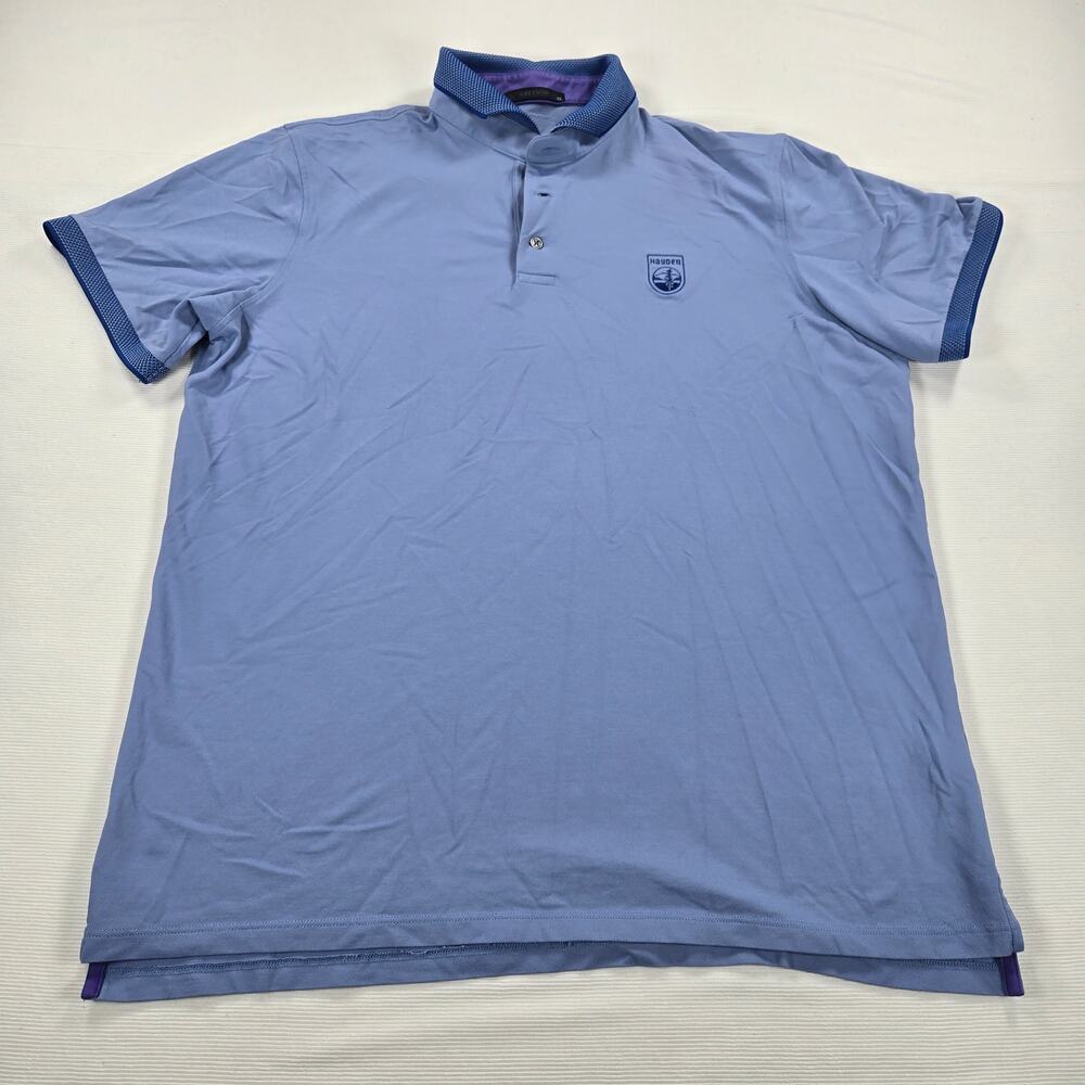 Greyson Golf Performance Blue Hayden Logo Short‎ Sleeve Polo Shirt Men's Size XL
